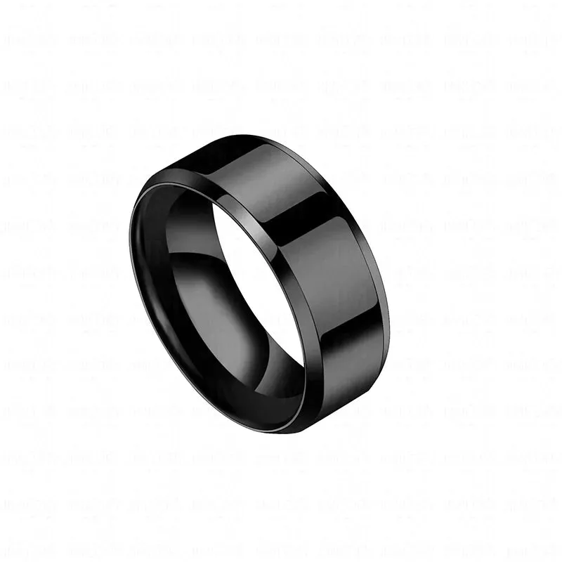 Black Titanium Stainless Steel Men's Wedding Bands