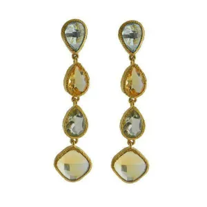 Blue Topaz and Citrine and Amethyst Earrings