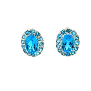 Blue Topaz Earring in .925 Sterling Silver - KST 5755