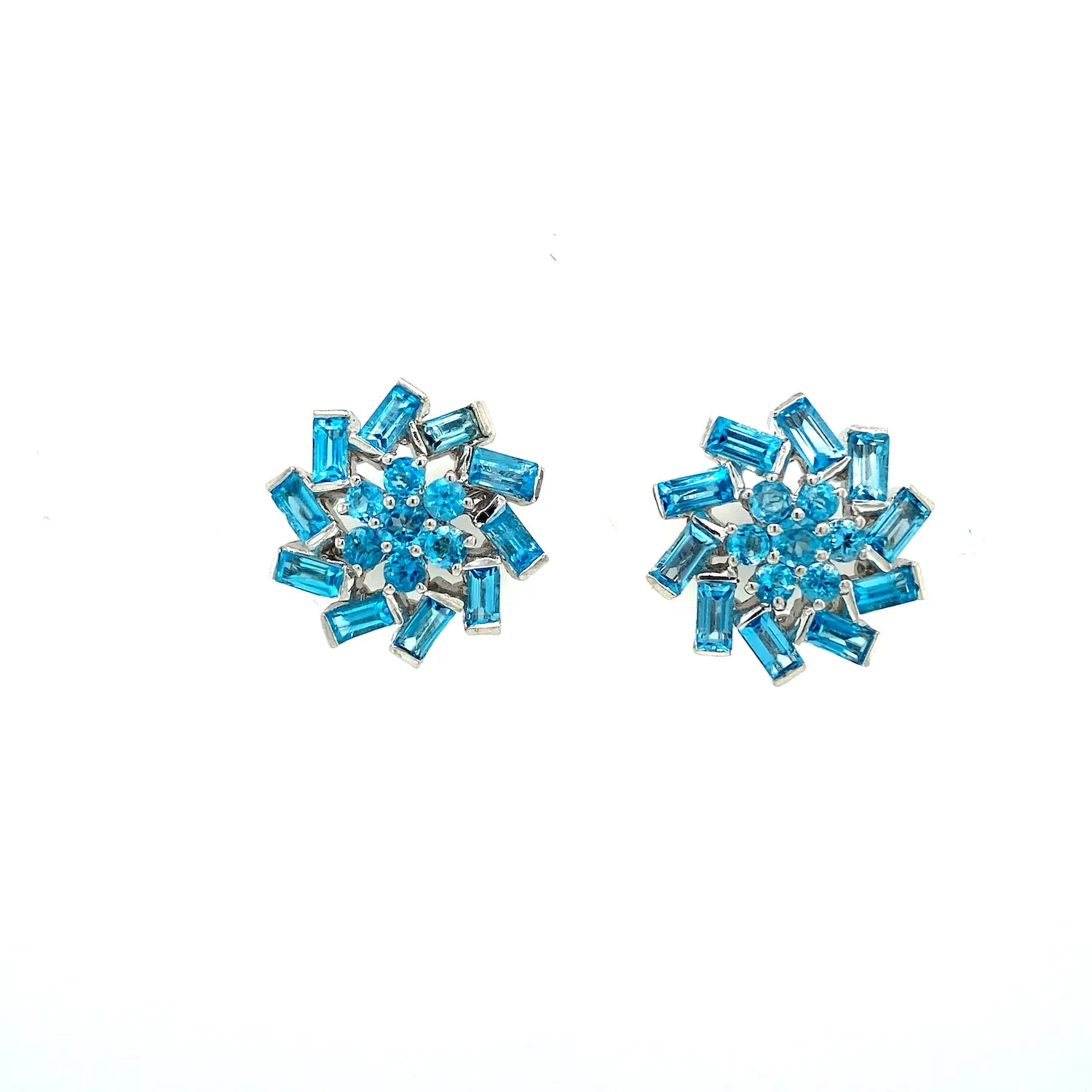 Blue Topaz Earring in .925 Sterling Silver - KST 59044