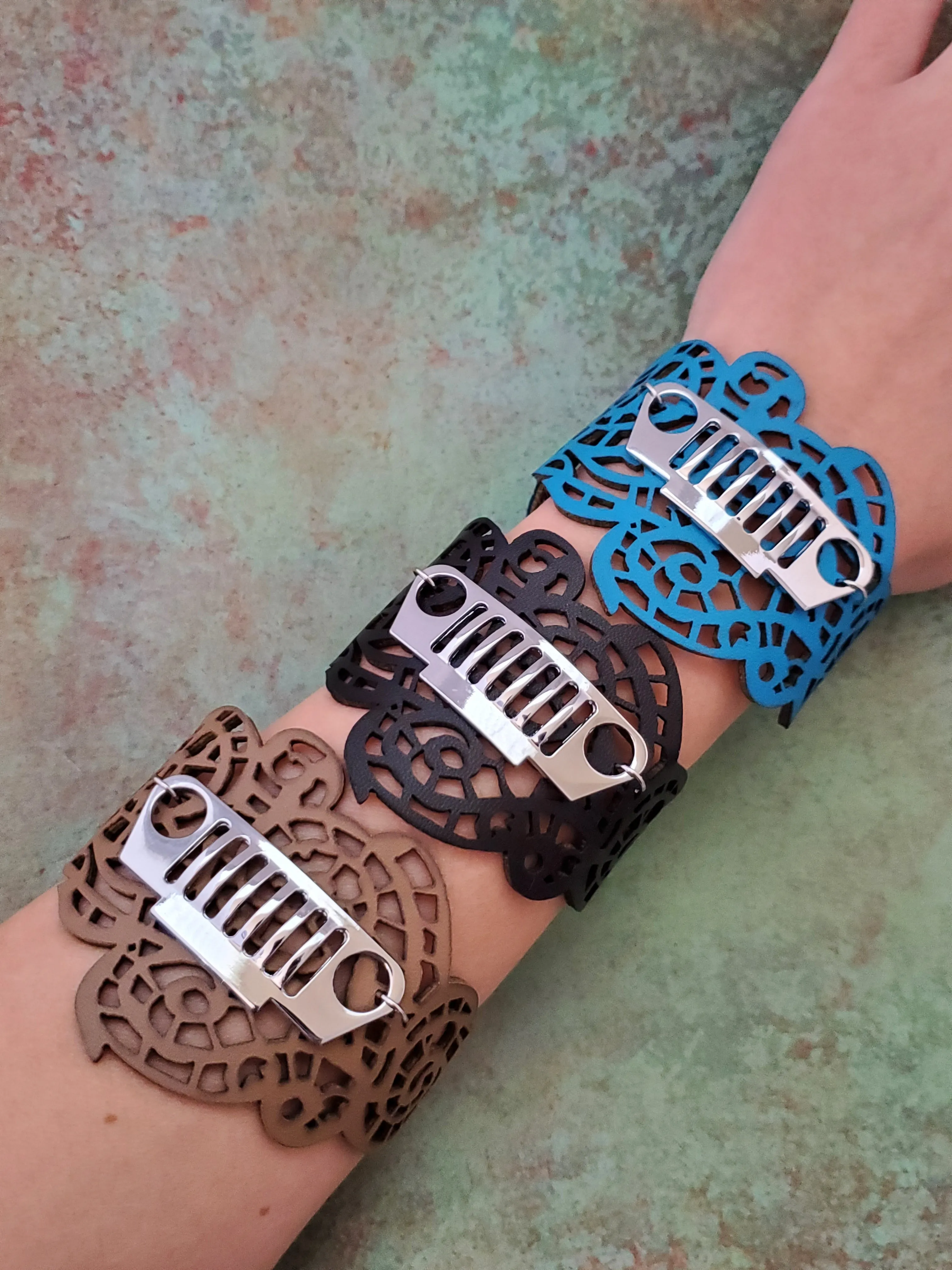 Boho Lace Jeep Cuff Bracelet