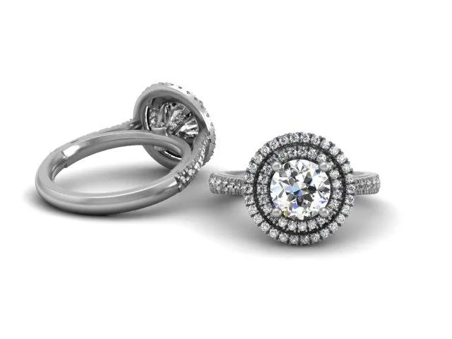 Bostonian Claire - Double Halo Engagement Ring