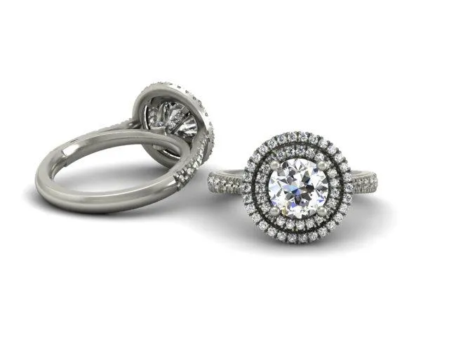 Bostonian Claire - Double Halo Engagement Ring