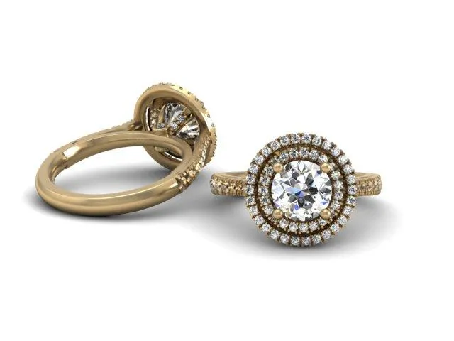Bostonian Claire - Double Halo Engagement Ring