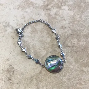 Bracelet - Hand Painted w/ Heart Chain