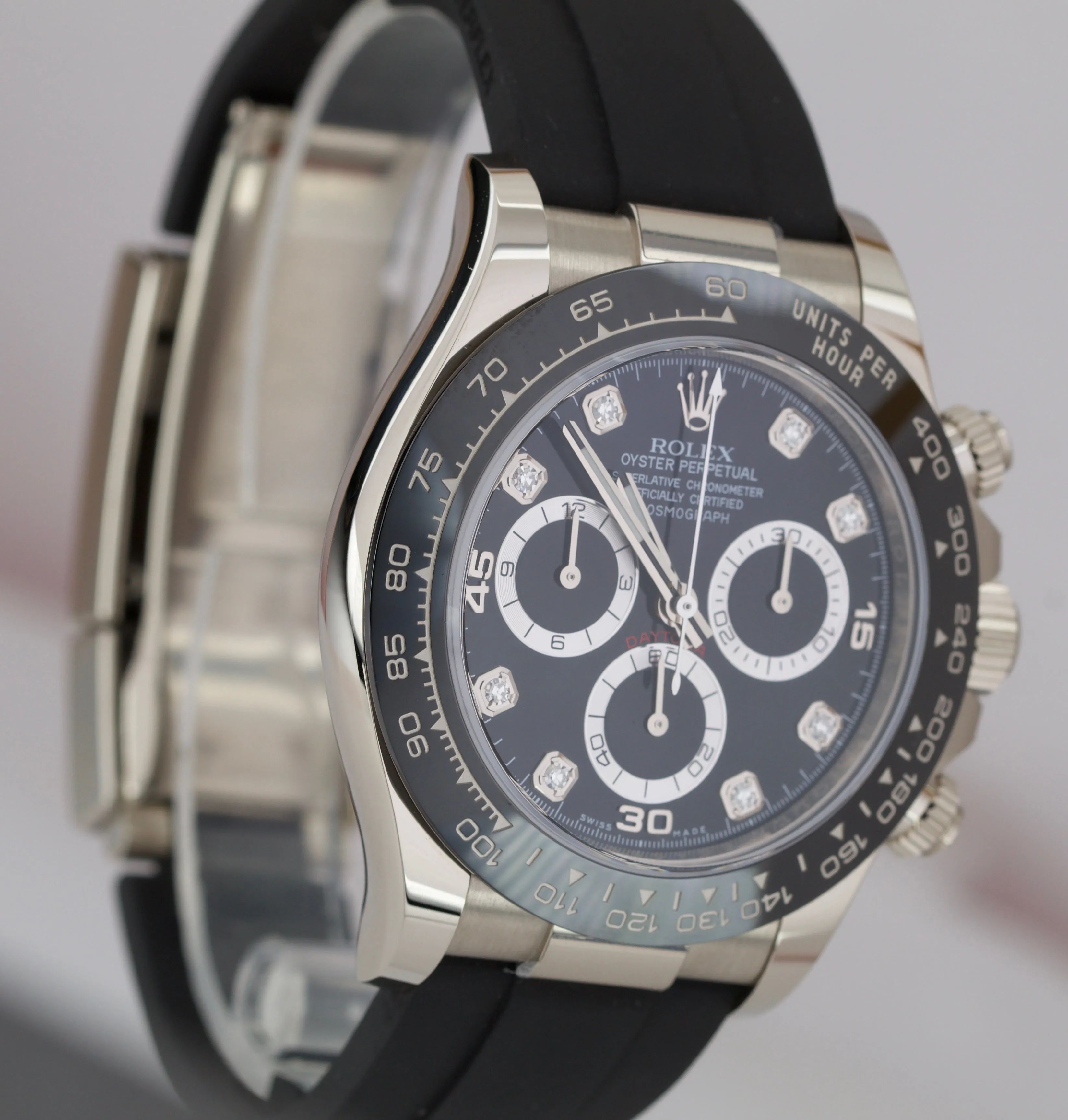 BRAND NEW 2020 Rolex Daytona Diamond Oysterflex 116519 18K White Gold 40mm Watch