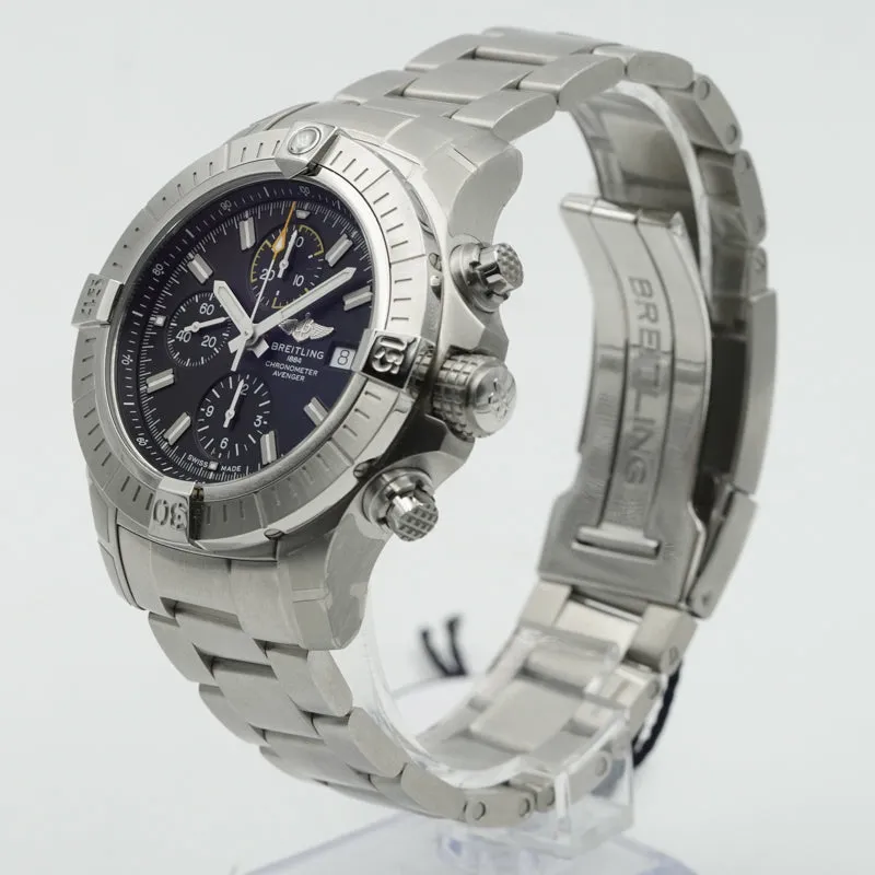 Breitling Avenger Chronograph A13317101B1A1 45mm Black Dial on Bracelet