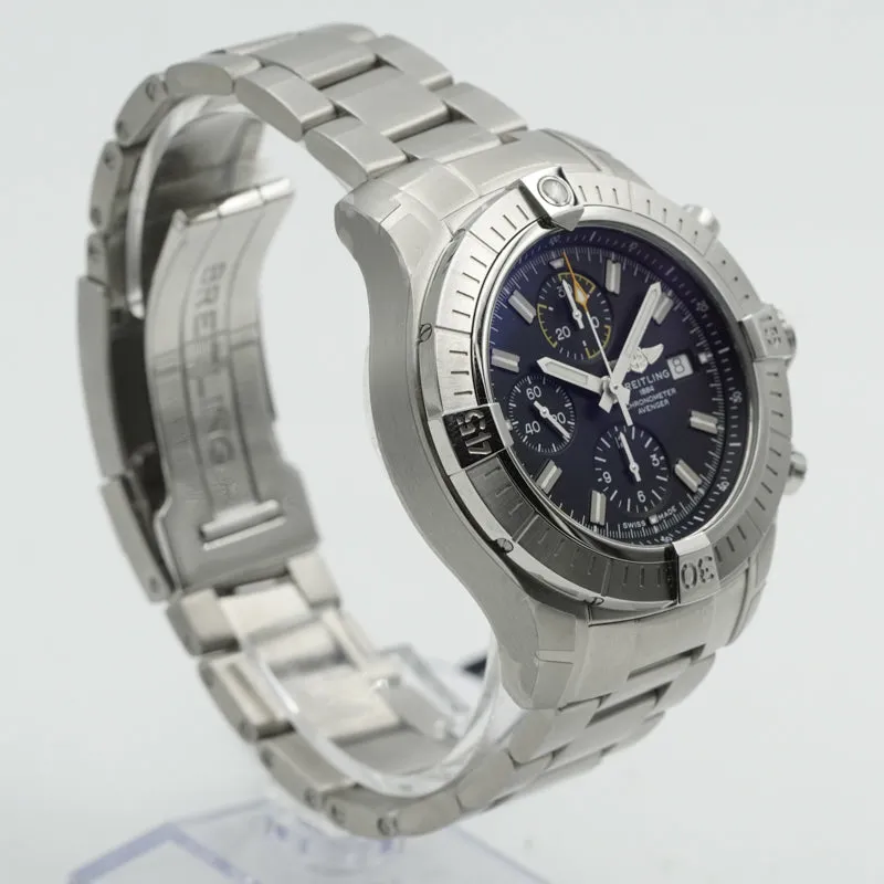 Breitling Avenger Chronograph A13317101B1A1 45mm Black Dial on Bracelet