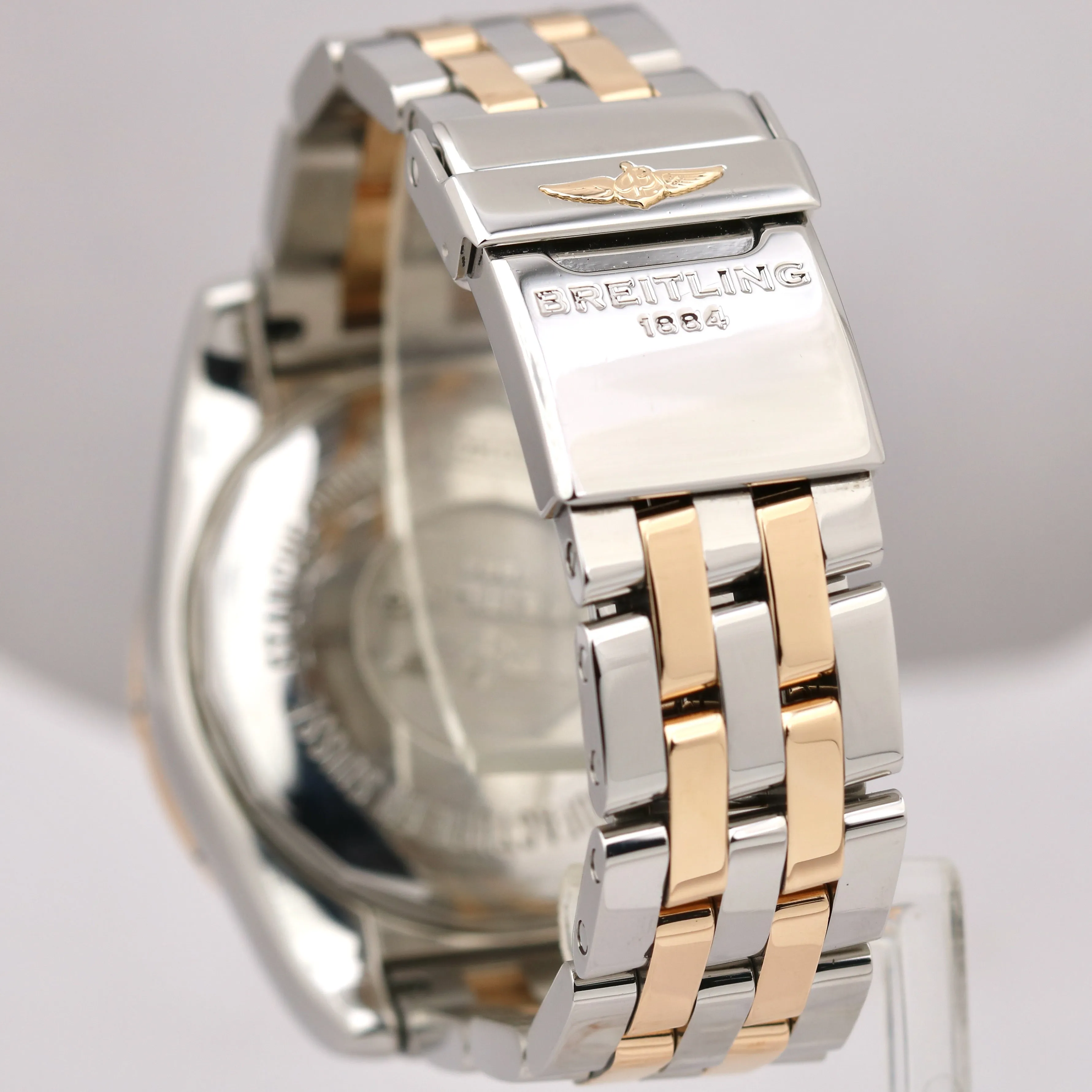Breitling Chronomat Chronograph 41mm Silver 18K Rose Gold Two-Tone Watch CB0140