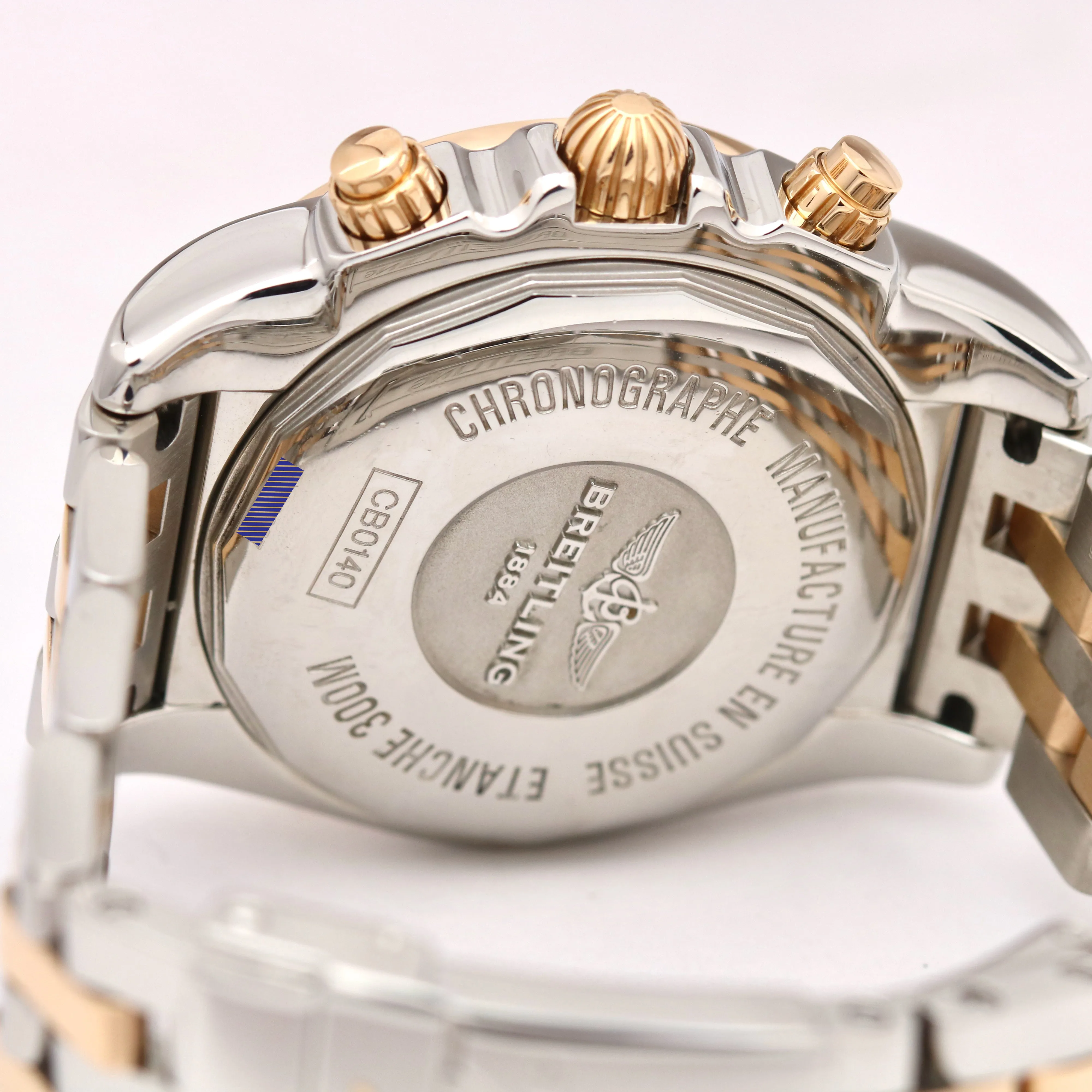 Breitling Chronomat Chronograph 41mm Silver 18K Rose Gold Two-Tone Watch CB0140
