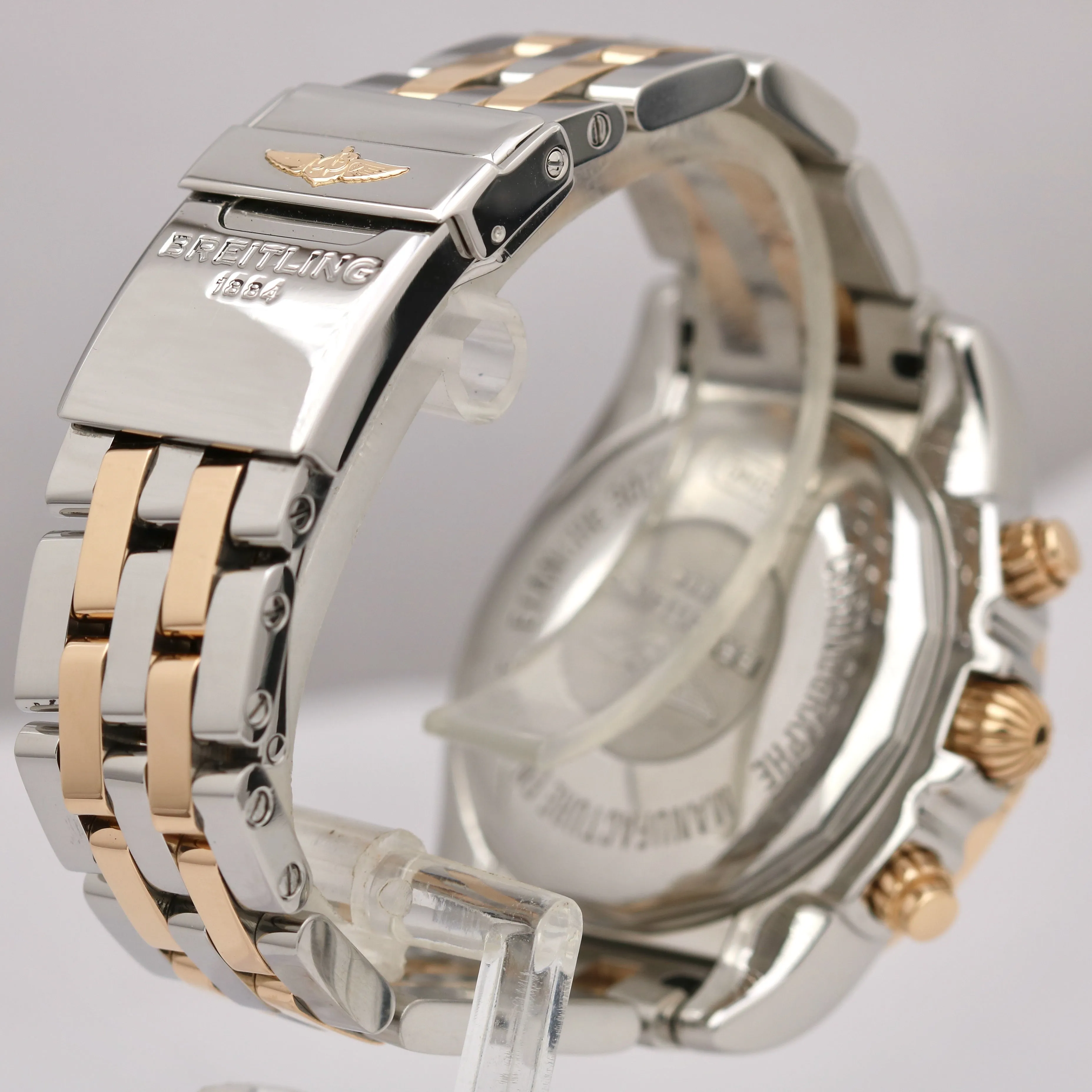 Breitling Chronomat Chronograph 41mm Silver 18K Rose Gold Two-Tone Watch CB0140