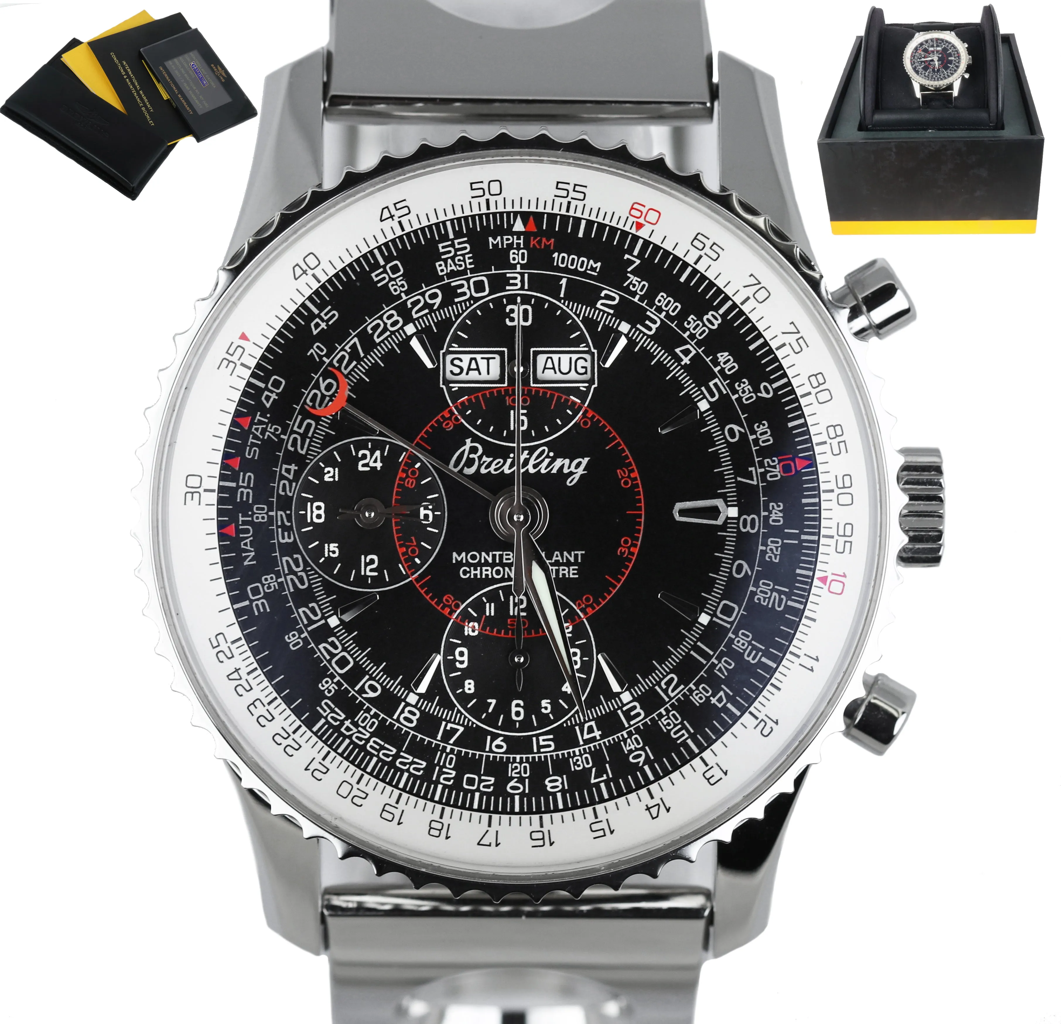 Breitling Datora Montbrillant Black Air Racer Chronograph Stainless Auto A21330