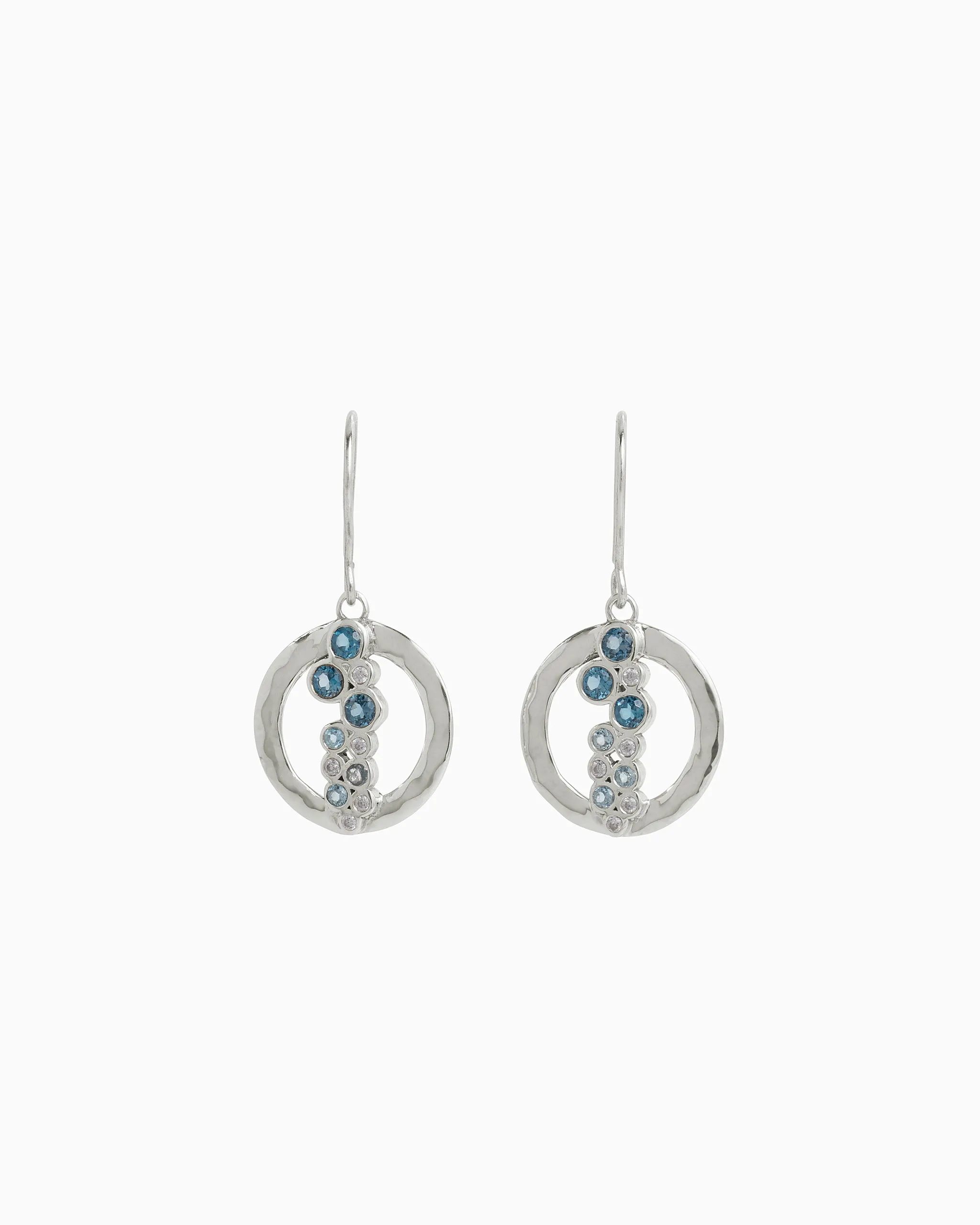 Bubble Drop Earrings - London Blue Topaz/Hampton Blue Topaz/White Zircon