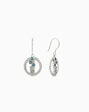 Bubble Drop Earrings - London Blue Topaz/Hampton Blue Topaz/White Zircon