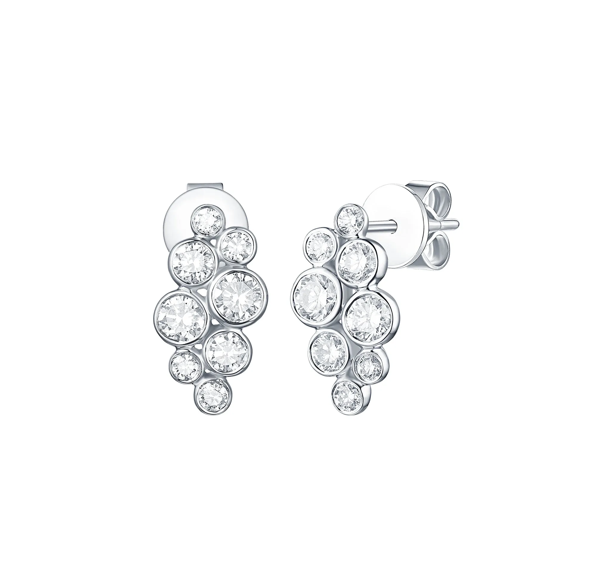 Bubbly 0.95ct Lab Grown Diamonds Earrings <br> E-00185WHT