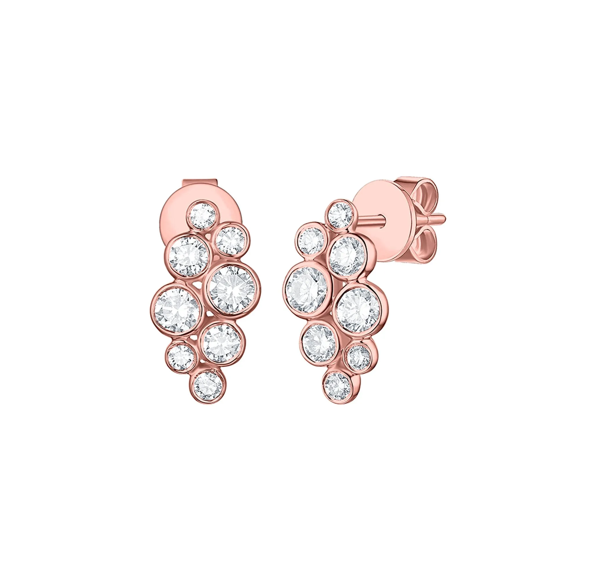 Bubbly 0.95ct Lab Grown Diamonds Earrings <br> E-00185WHT