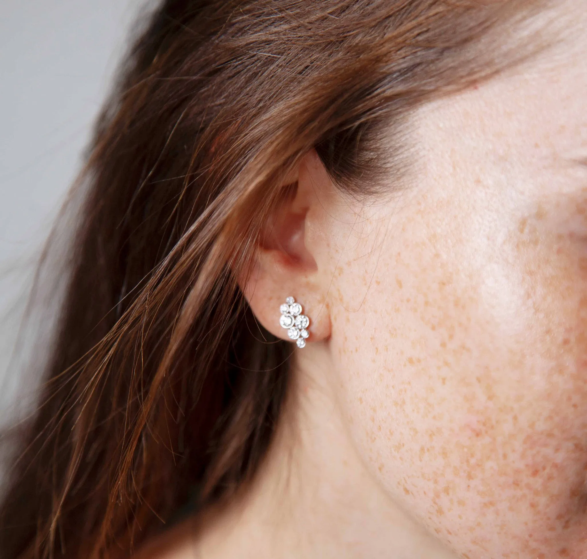 Bubbly 0.95ct Lab Grown Diamonds Earrings <br> E-00185WHT