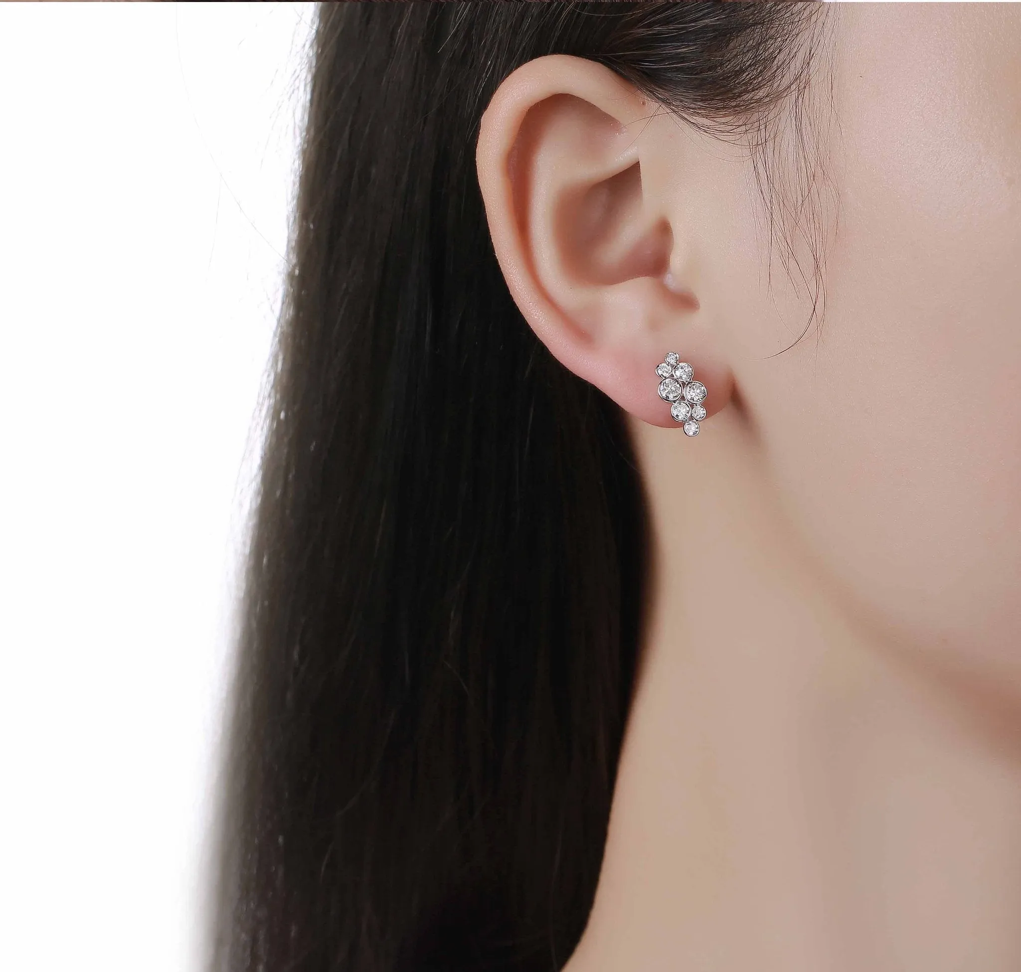 Bubbly 0.95ct Lab Grown Diamonds Earrings <br> E-00185WHT