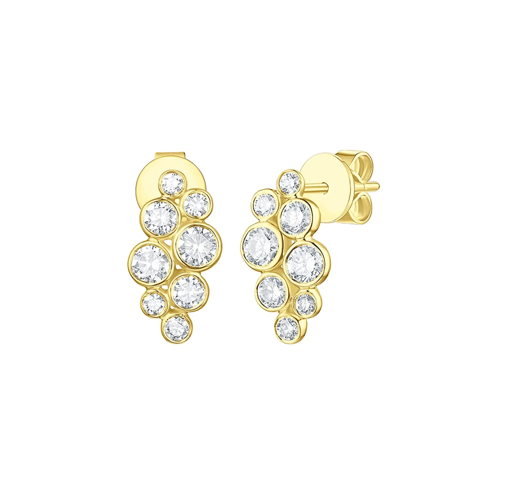 Bubbly 0.95ct Lab Grown Diamonds Earrings <br> E-00185WHT