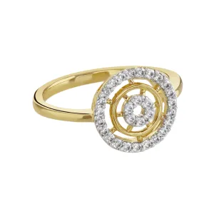 Buckley London TwoTone Pave Halo Ring Gold   Rhodium S SS24