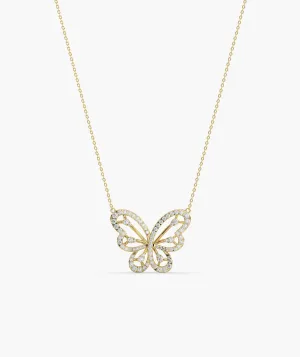 Butterfly 14K Gold Pendant Necklace