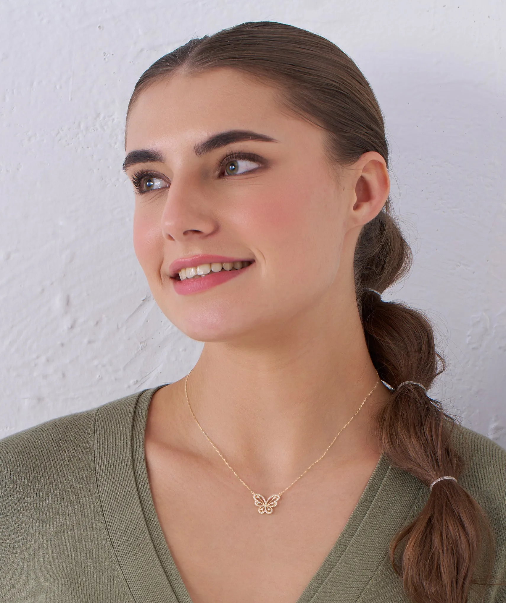 Butterfly 14K Gold Pendant Necklace