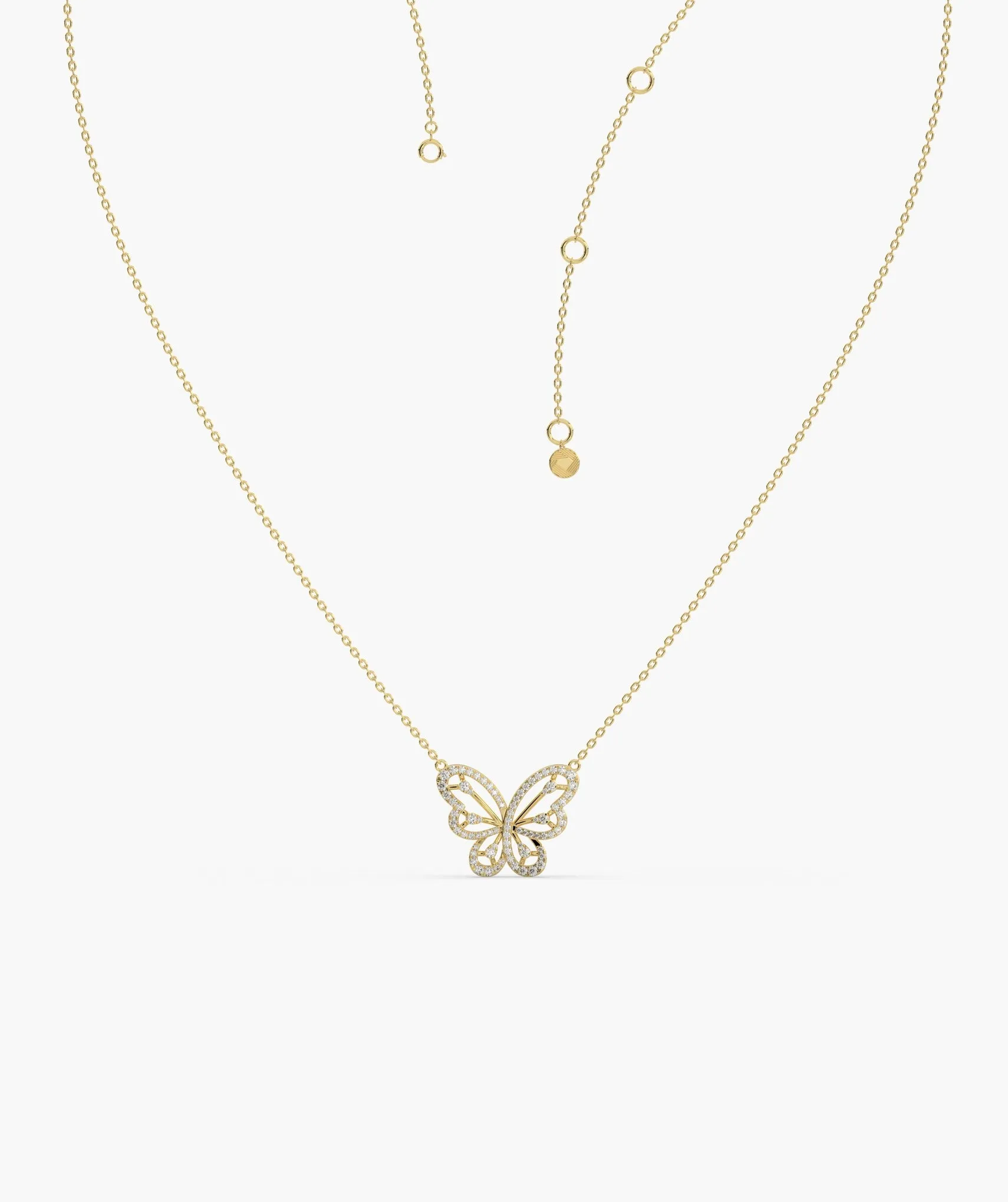 Butterfly 14K Gold Pendant Necklace