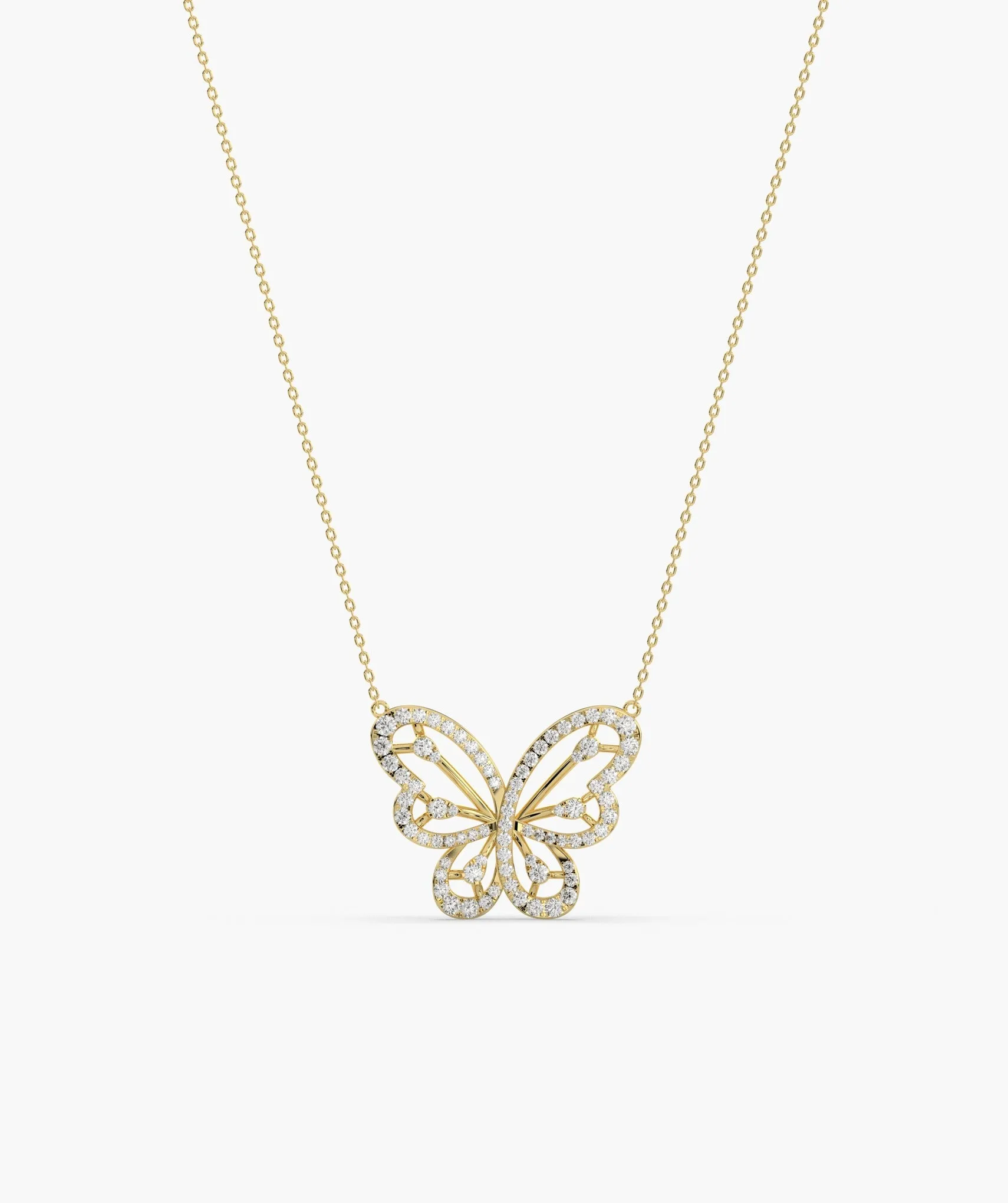 Butterfly 14K Gold Pendant Necklace