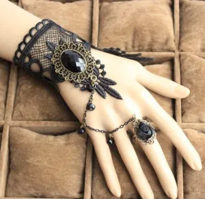 BYSPT Fashion Gothic Tattoo Tassel Lace Rose Bracelet Classical Women's Retro Vintage Charms Bracelet for Wedding Jewelry