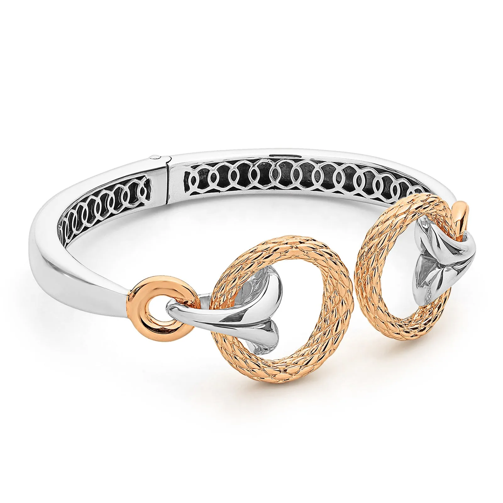 Capulet Torque Cuff 22mm - Two Tone Rose   Silver