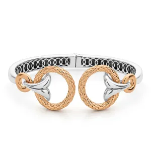 Capulet Torque Cuff 22mm - Two Tone Rose   Silver