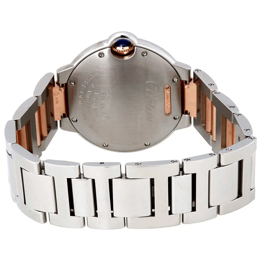 Cartier Ballon Bleu Automatic Diamond Dial Ladies Steel and 18kt Rose Gold Watch W3BB0013