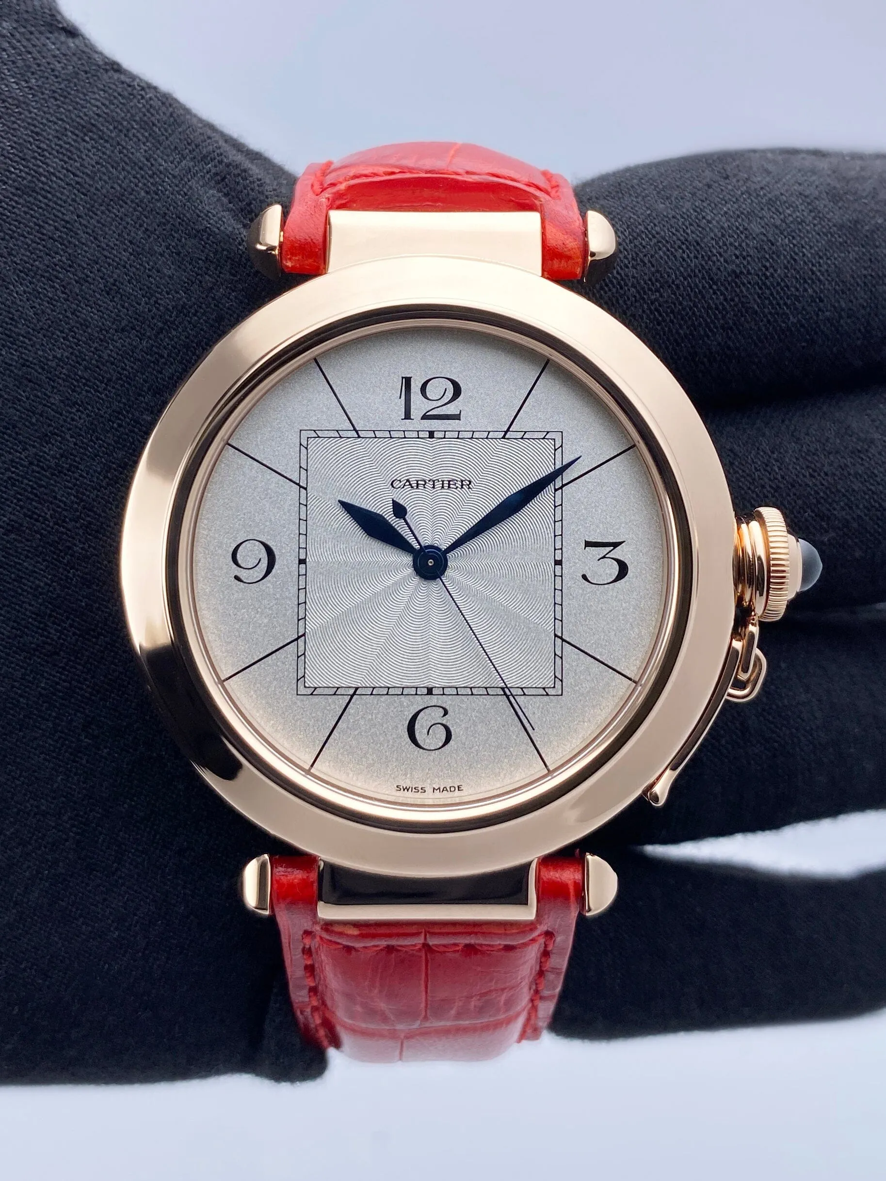Cartier Pasha W3019051 18K Rose Gold Mens Watch Box Papers