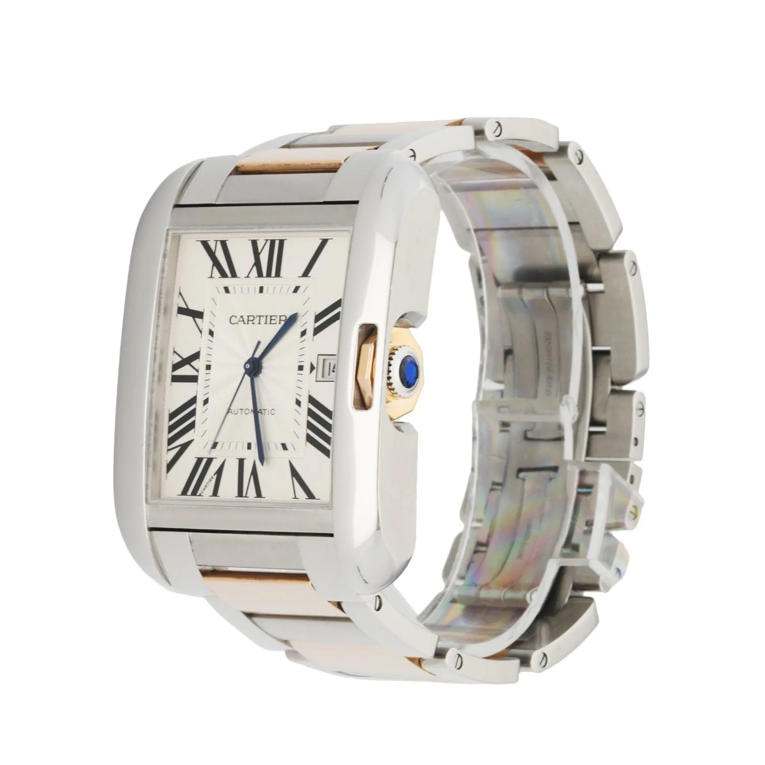 Cartier Tank Anglaise 3507  18K Stainless Steel & 18K Rose Gold Box & Papers