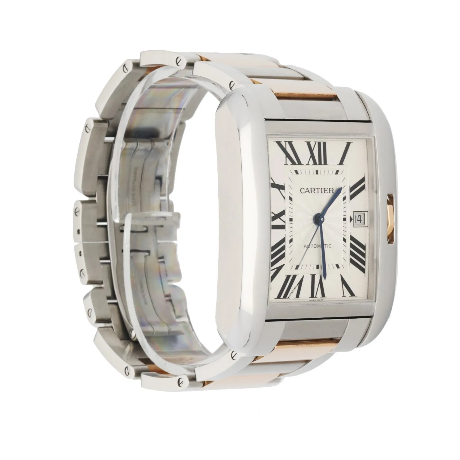 Cartier Tank Anglaise 3507  18K Stainless Steel & 18K Rose Gold Box & Papers
