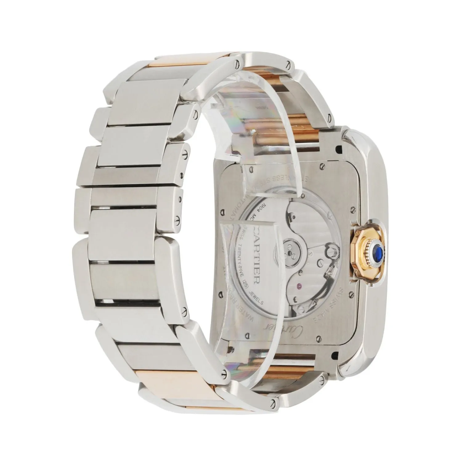 Cartier Tank Anglaise 3507  18K Stainless Steel & 18K Rose Gold Box & Papers