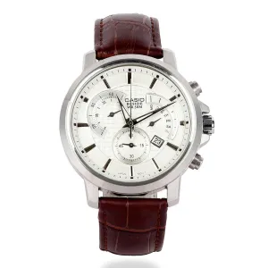 Casio Edifice Chronograph Women's Brown Leather Strap Watch