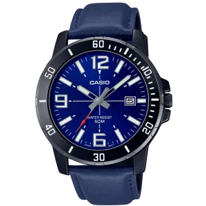 Casio Enticer Silver Stainless Steel Black Dial Quartz Watch for Gents - MTP-VD01D-1EVUDF