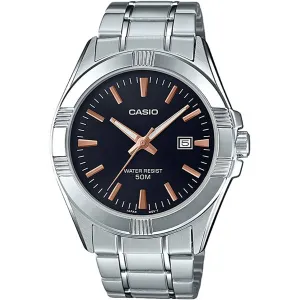 Casio Silver Stainless Steel Black Dial Quartz Unisex Watch - Casio LTP-1308D-1A2VDF AG