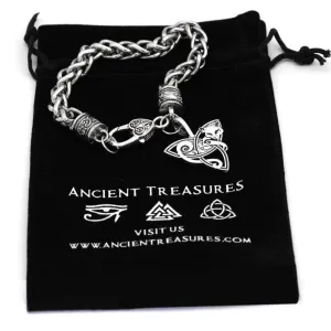 Cat on Triquetra Celtic Chain Bracelet