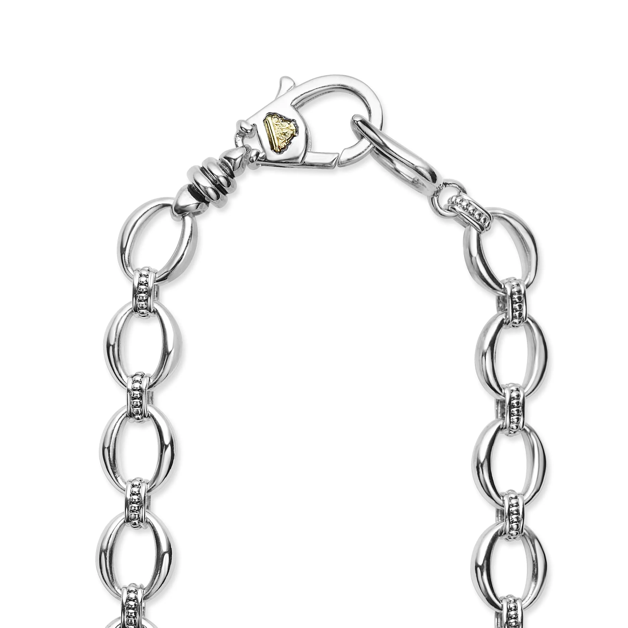 Caviar Lux Single Station Diamond Link Necklace