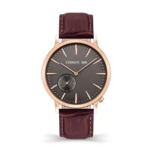 Cerruti 1881 Carano Men Rose Gold And Darck Brown  Watch