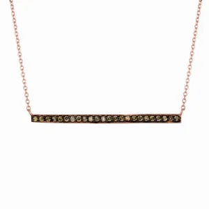CHAMPAGNE DIAMOND BAR NECKLACE 14K GOLD (0.25 CTW) 2