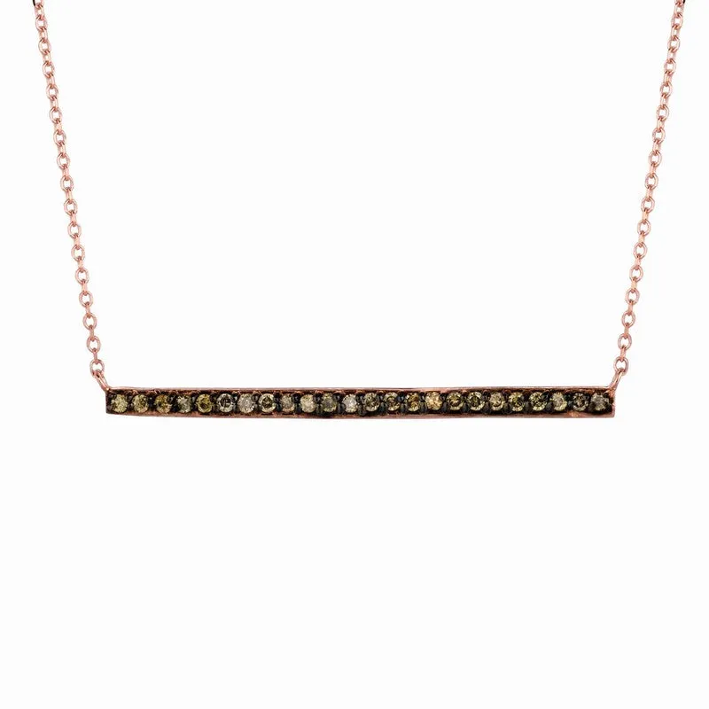 CHAMPAGNE DIAMOND BAR NECKLACE 14K GOLD (0.25 CTW) 2