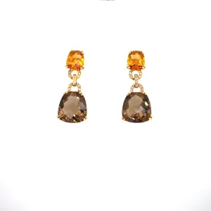 Citrine and Smokey Topaz Earring