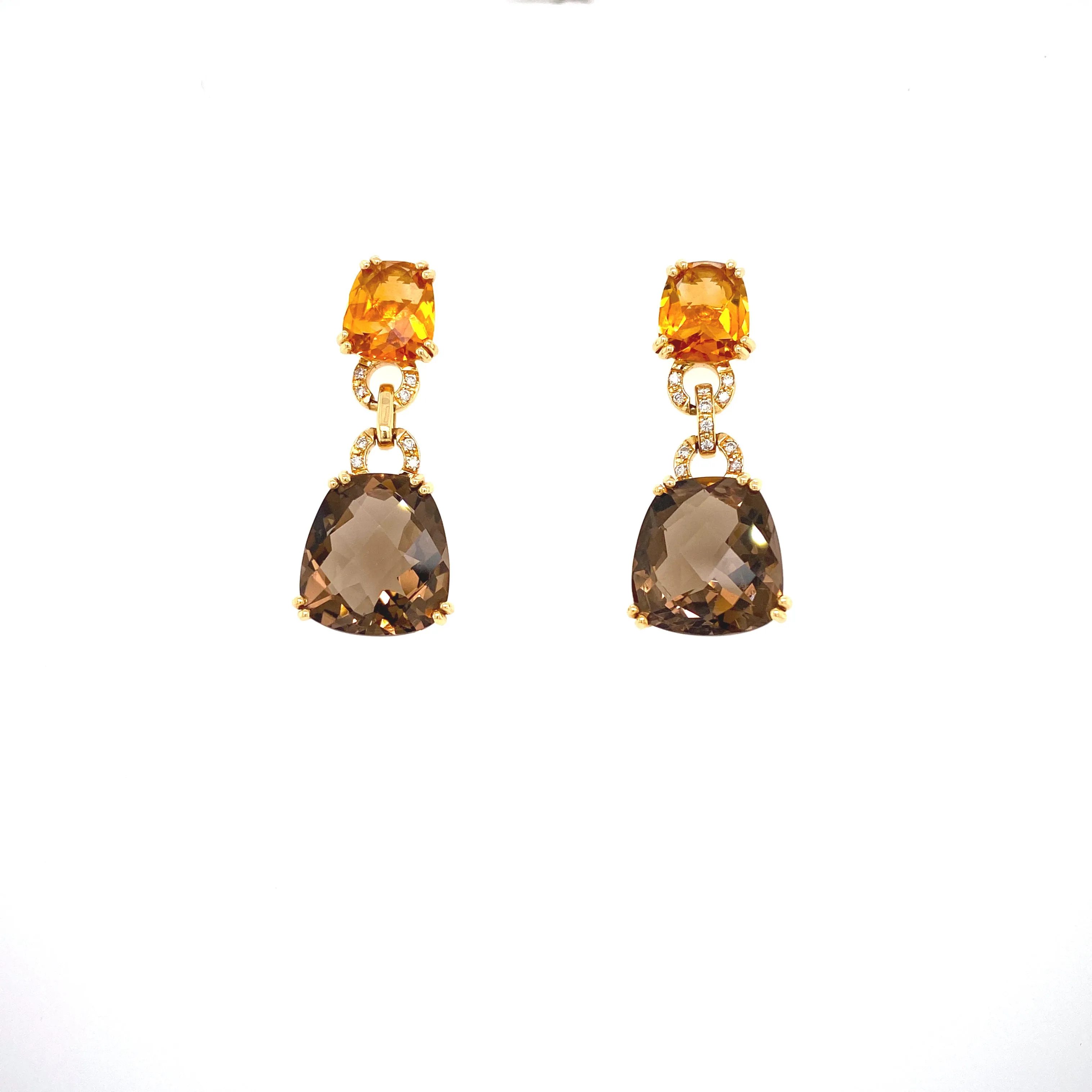 Citrine and Smokey Topaz Earring