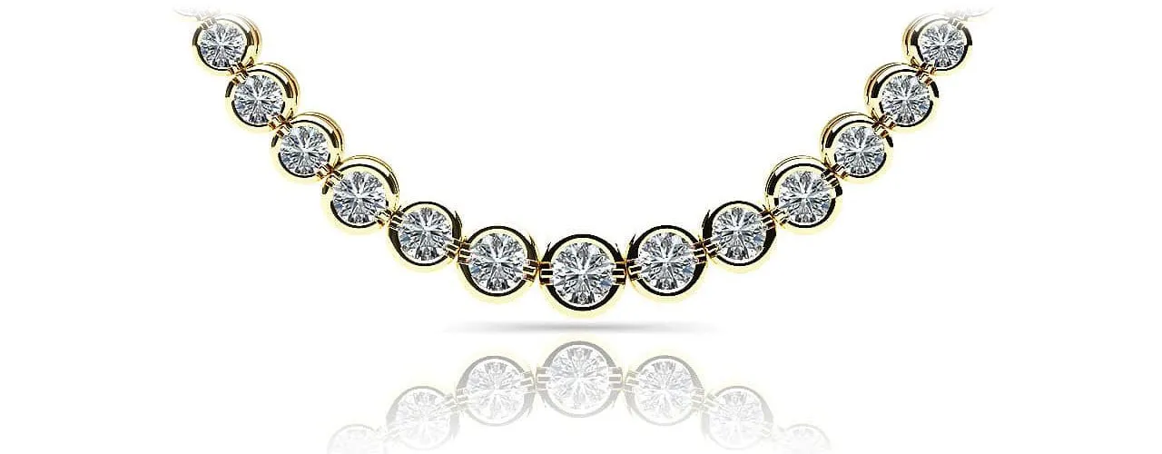 Classic Diamond Strand Necklace With Shiny Diamond Links  with 1.99 ct.(finished)