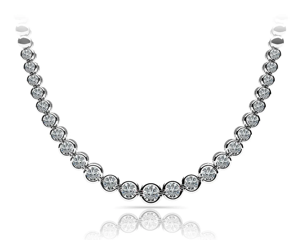 Classic Diamond Strand Necklace With Shiny Diamond Links  with 1.99 ct.(finished)