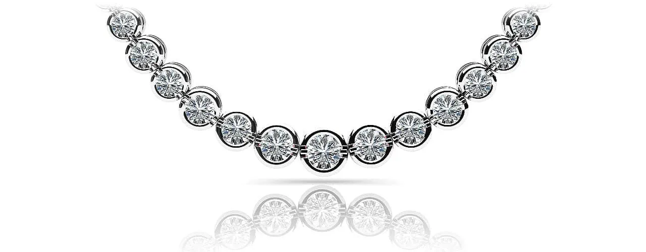 Classic Diamond Strand Necklace With Shiny Diamond Links  with 1.99 ct.(finished)
