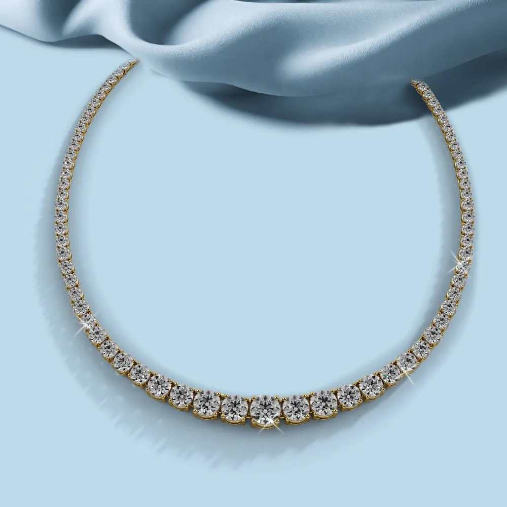 Classic Graduated Strand Of Lab-Grown Diamond with 7.08 ct.(finished)